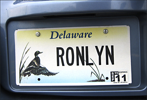 license plate for Ronnie