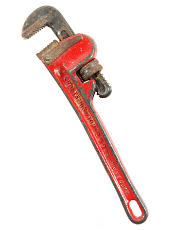 Pipe wrench seen in a Heritage shores home, Bridgeville DE. Photo by E.W. Faircloth