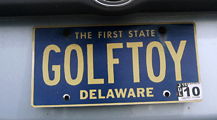 license plate.  Photo by E.W. Faircloth