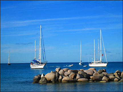 View behind the Pelican Beach hotel in St. Maarten.  Photo by E.W. Faircloth