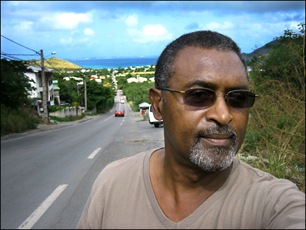 Self portrait in St. Maarten.  Photo by E. W. Faircloth