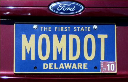 License plate.  Photo by E.W. Faircloth